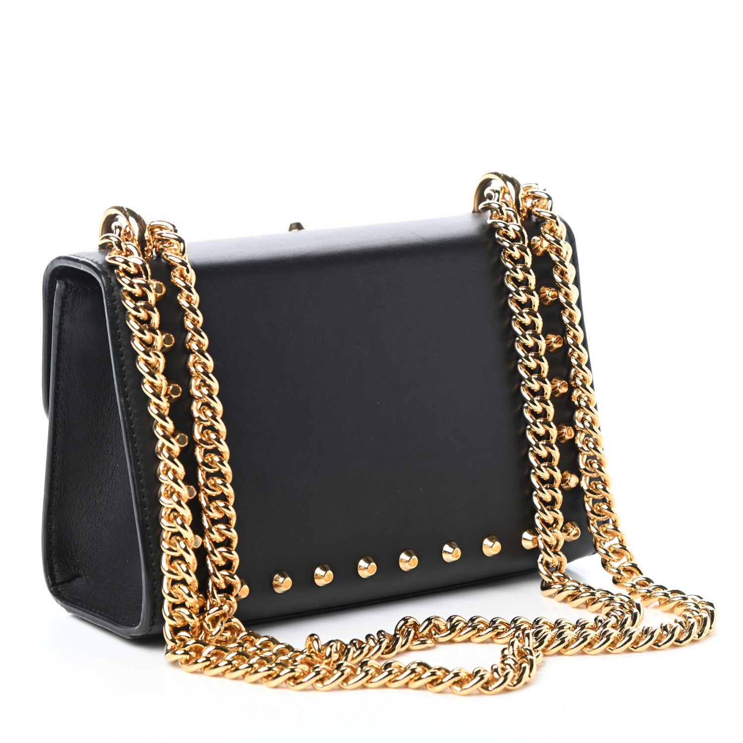 Gucci Calfskin Studded Small Padlock Shoulder Bag Black 3 of 10