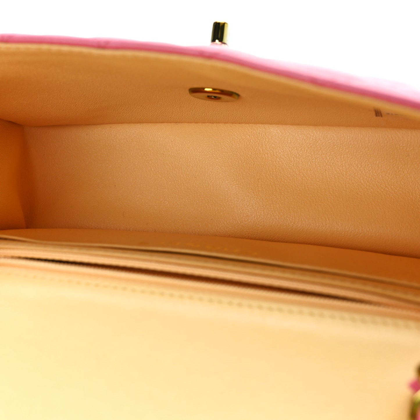 Lambskin Quilted Mini Rectangular Flap Pink Yellow