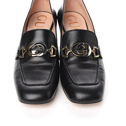 Gucci Malaga Kid Zumi Mid Heel Loafers 39 Black 11 of 11