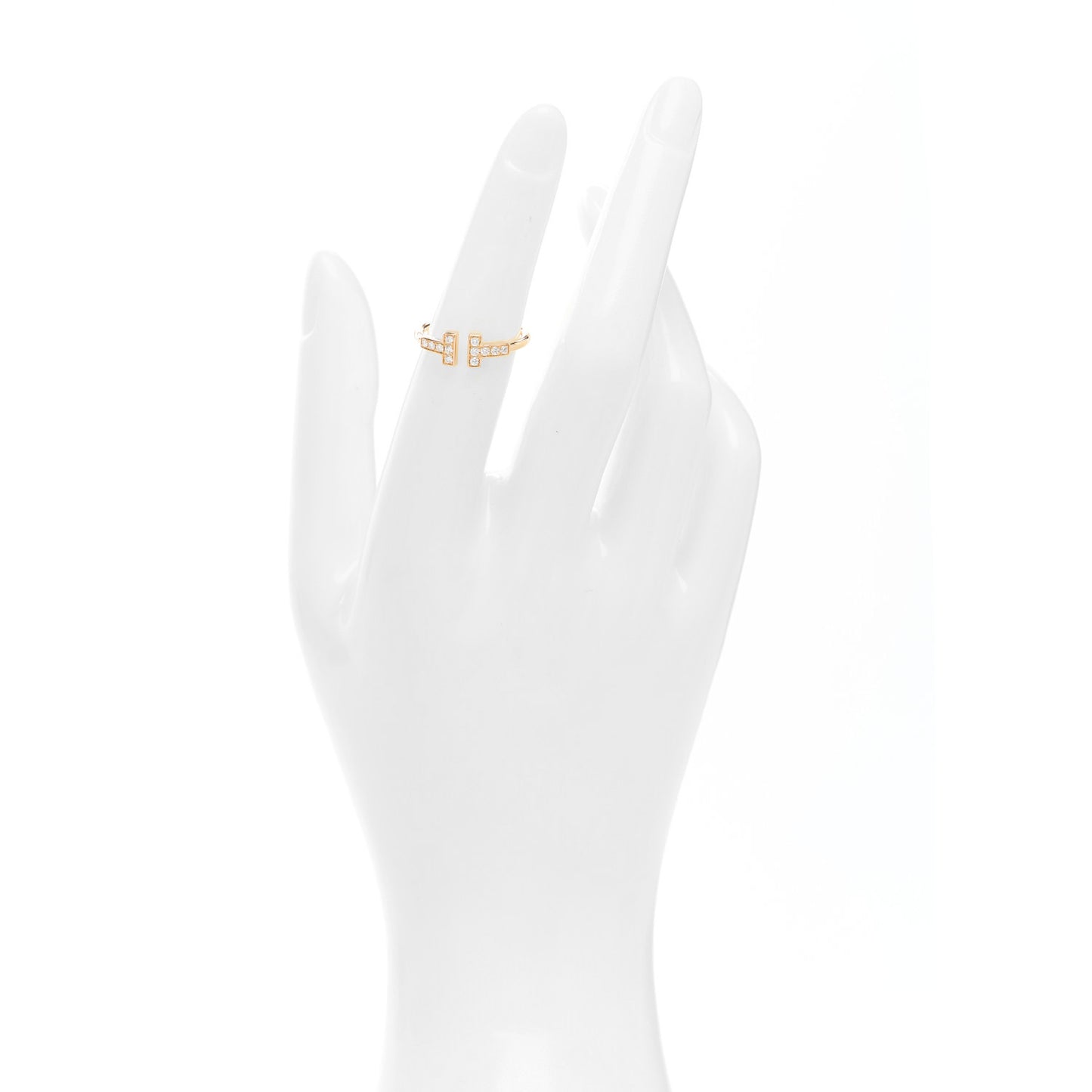 18K Rose Gold Diamond T Wire Ring 53 6.25