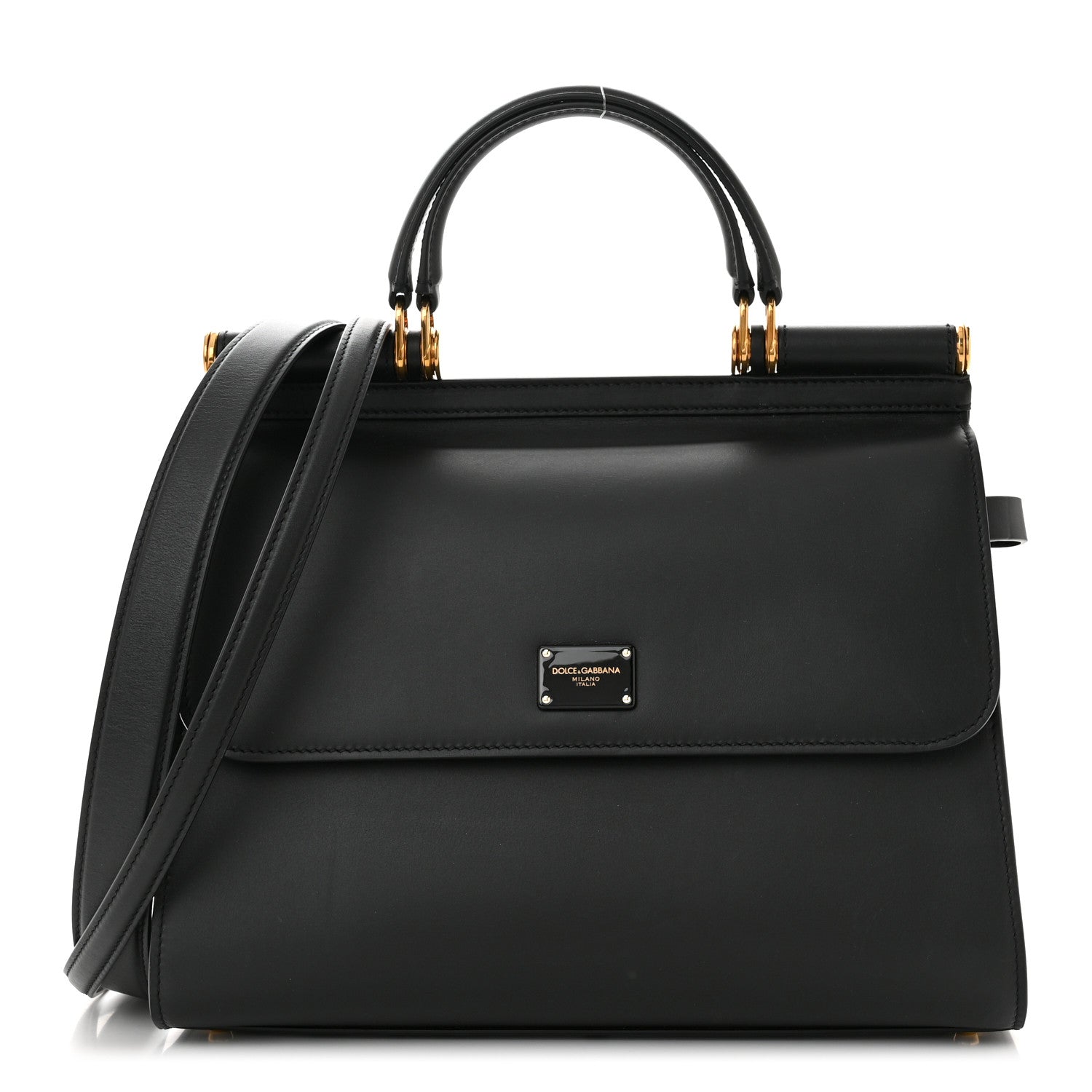 Dolce & Gabbana Vitello Morbido Large Sicily 58 Bag Black 1 of 11