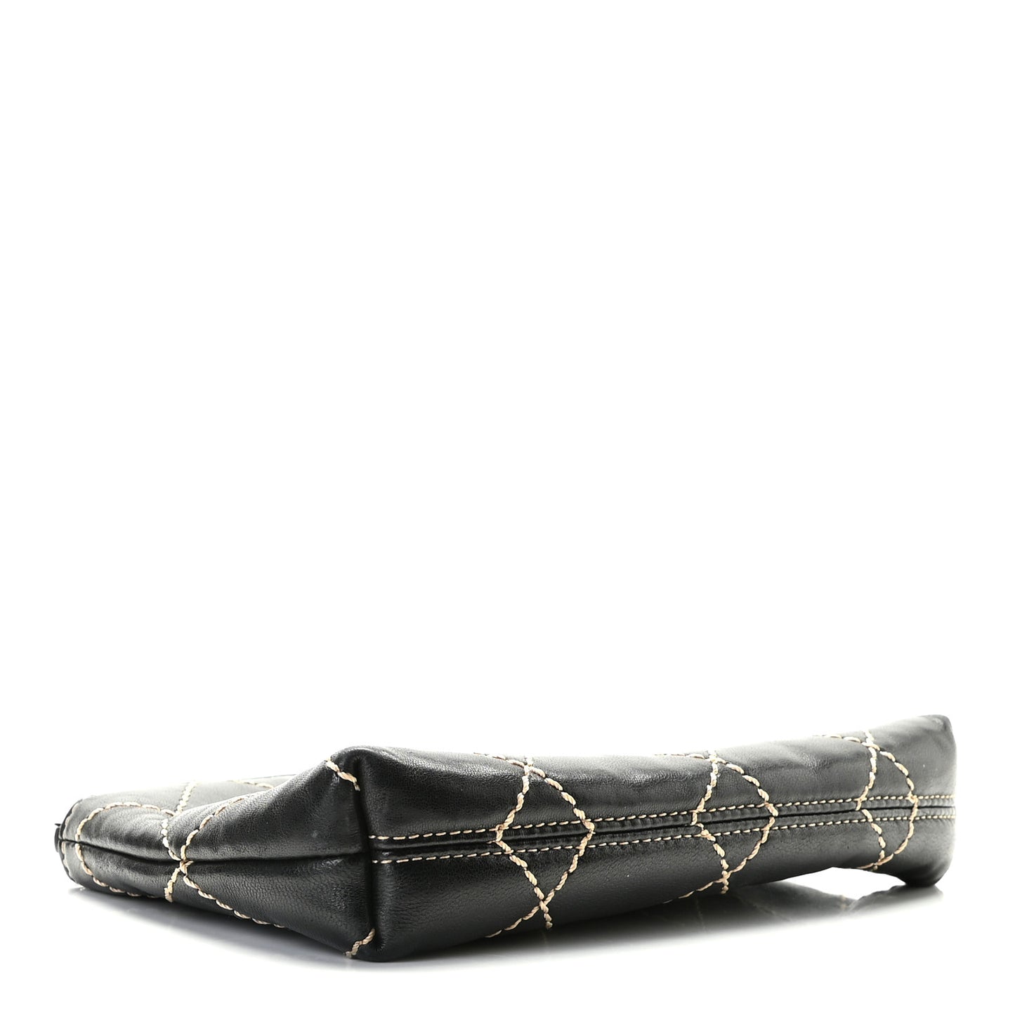 Lambskin Surpique Stitch Pochette Black