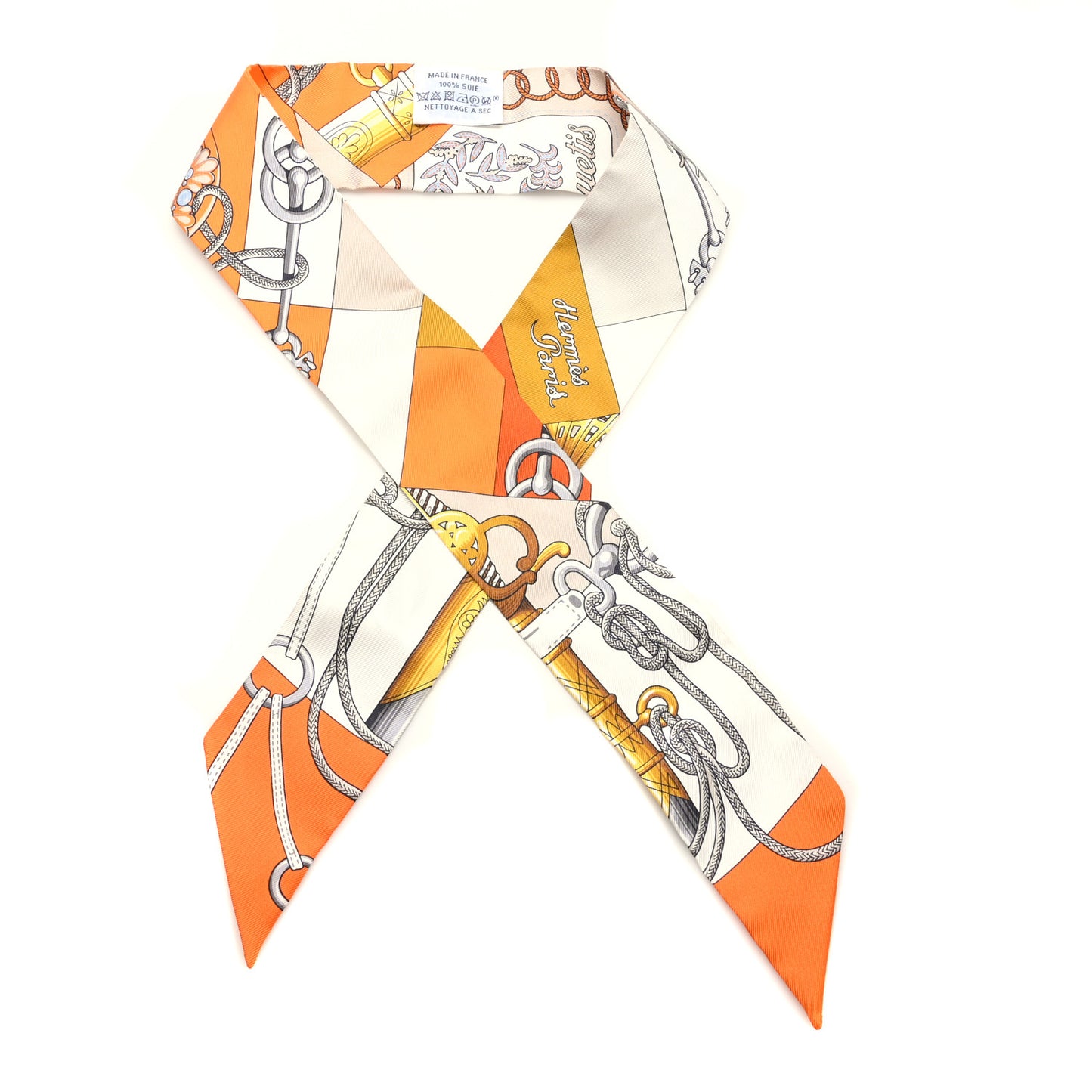 Silk Cliquetis Twilly Orange White Gold