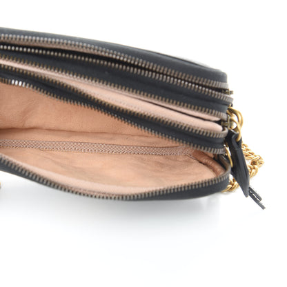 Gucci Calfskin Matelasse Mini GG Marmont Chain Crossbody Bag Black 7 of 14