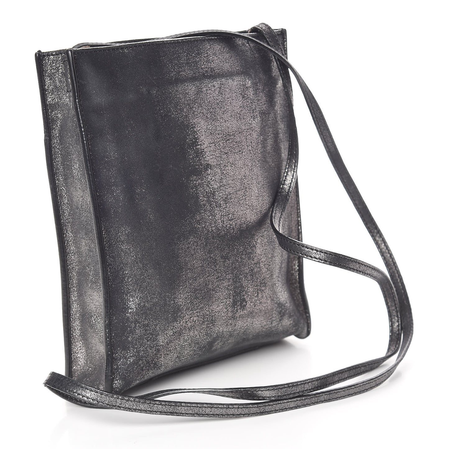 Metallic Calfskin Milkyway Papier Crossbody Bag Black