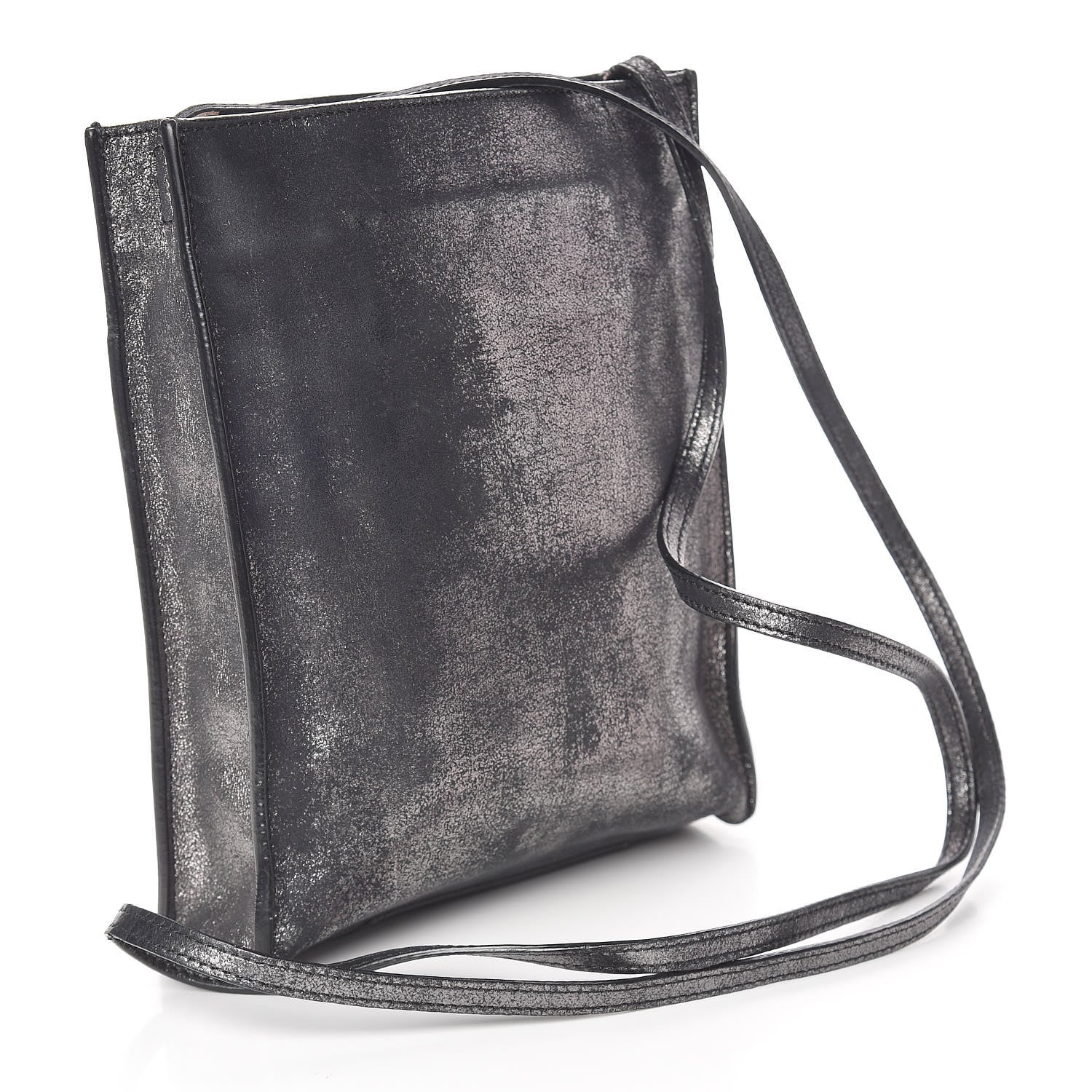Balenciaga Metallic Calfskin Milkyway Papier Crossbody Bag Black 3 of 15