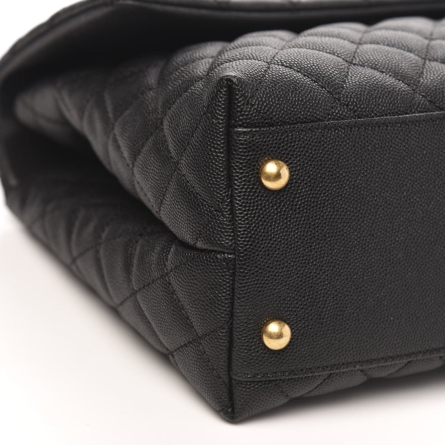 Caviar Quilted Medium Coco Handle Flap Black