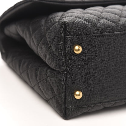 Chanel Caviar Quilted Medium Coco Handle Flap Black 9 of 10