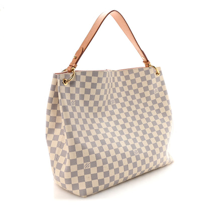Louis Vuitton Damier Azur Graceful MM Rose Ballerine 3 of 9