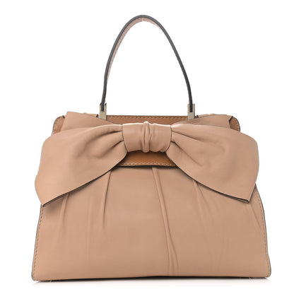Valentino Garavani Nappa Large Aphrodite Bow Satchel Taupe 1 of 9