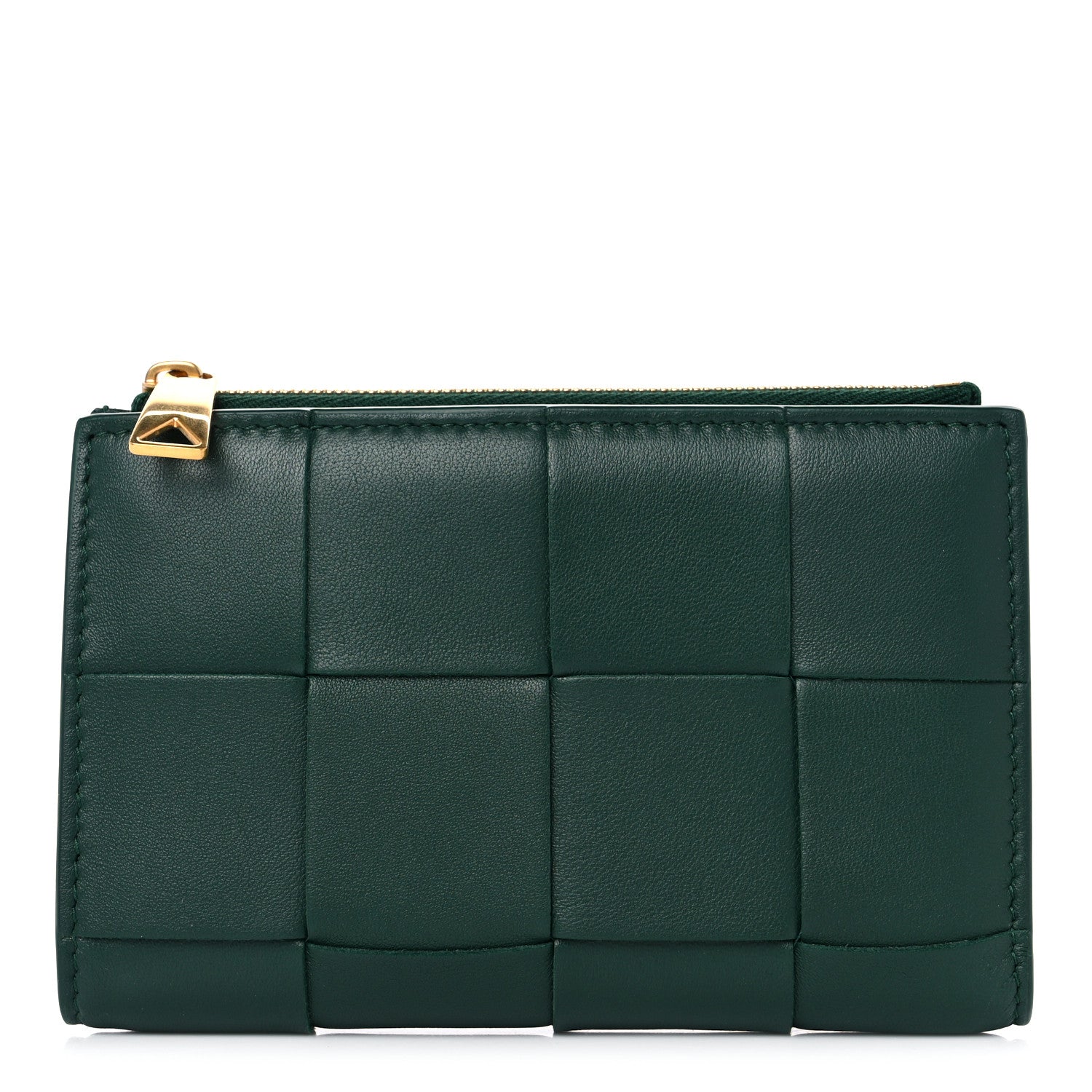 Bottega Veneta Nappa Maxi Intrecciato Bifold Zip Wallet Raintree 1 of 8