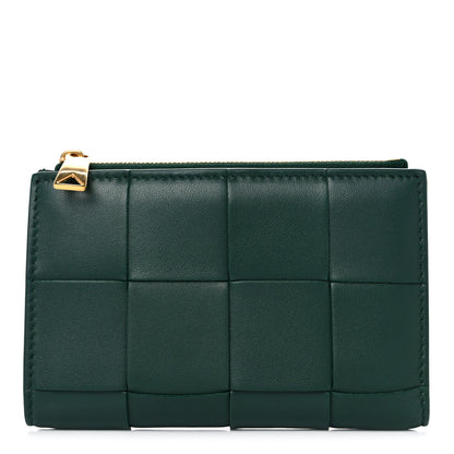 Bottega Veneta Nappa Maxi Intrecciato Bifold Zip Wallet Raintree 1 of 8