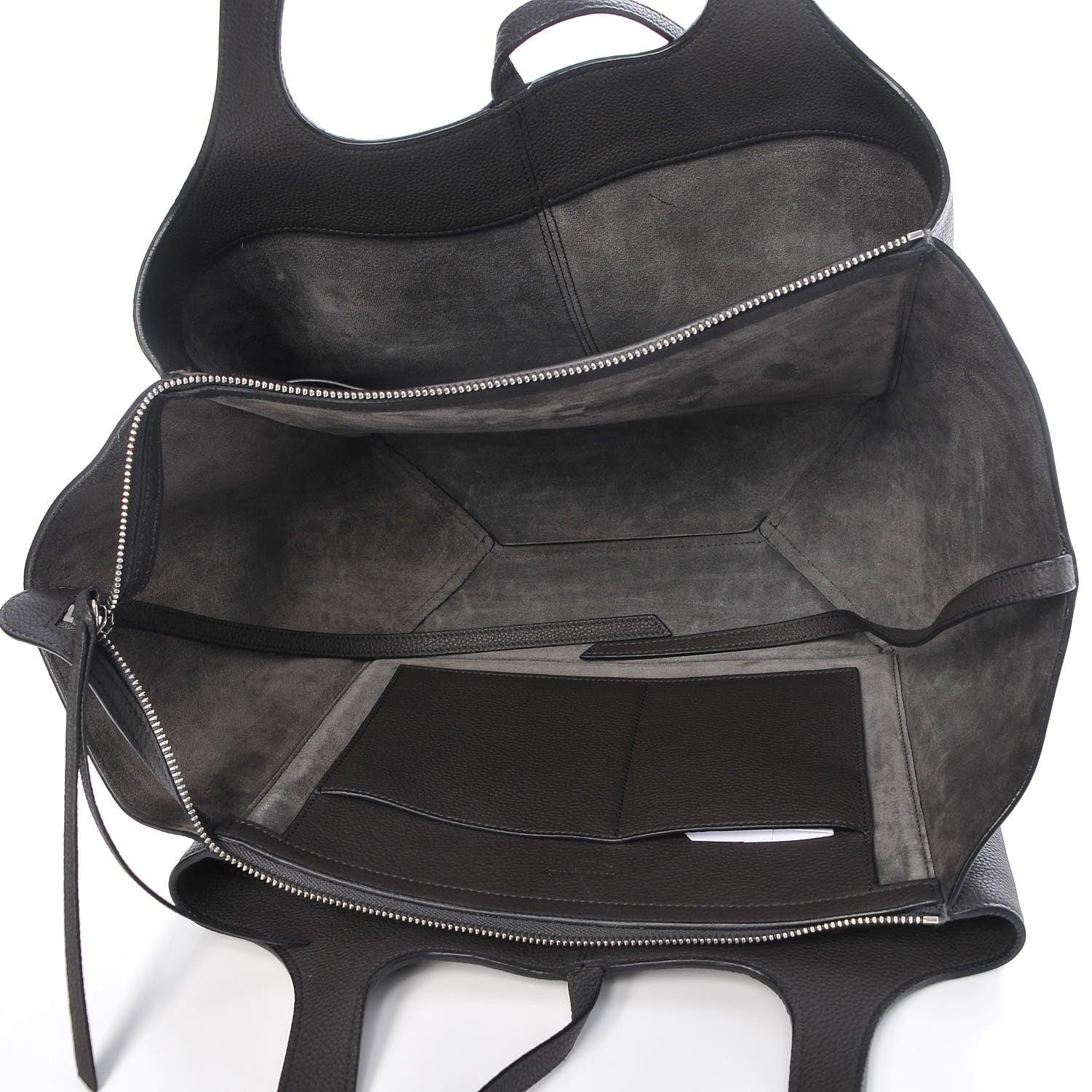 Celine Grained Calfskin Small Tri-Fold Shoulder Bag Anthracite 5 of 6