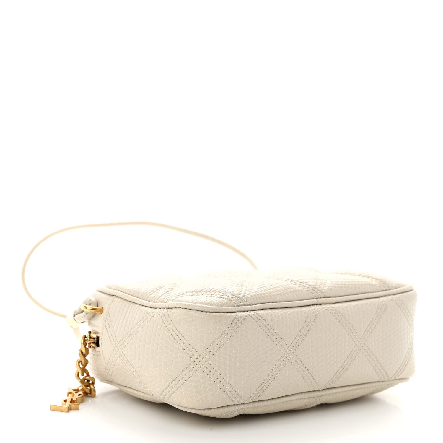 Saint Laurent Lizard Embossed Becky Camera Bag Blanc Vintage 4 of 10