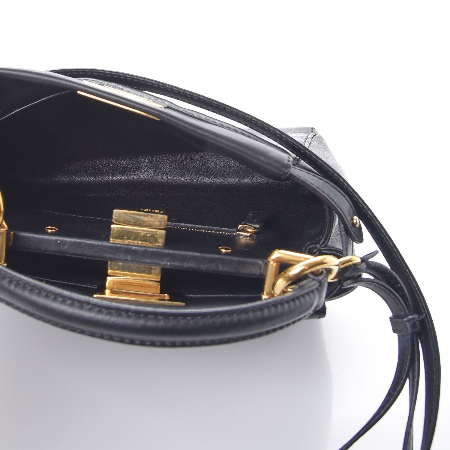 Fendi Nappa Mini Peekaboo Iconic Satchel Black 6 of 9