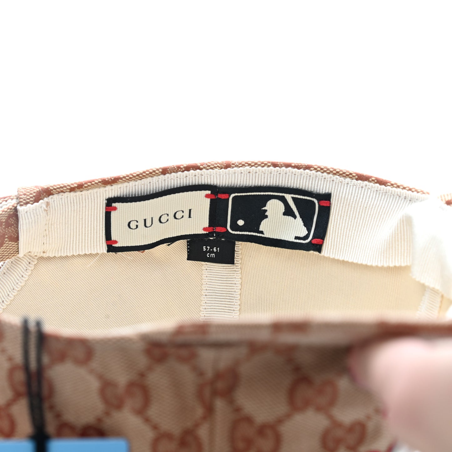 X MLB Monogram LA Dodgers Baseball Hat 57-61 Beige Ruggine