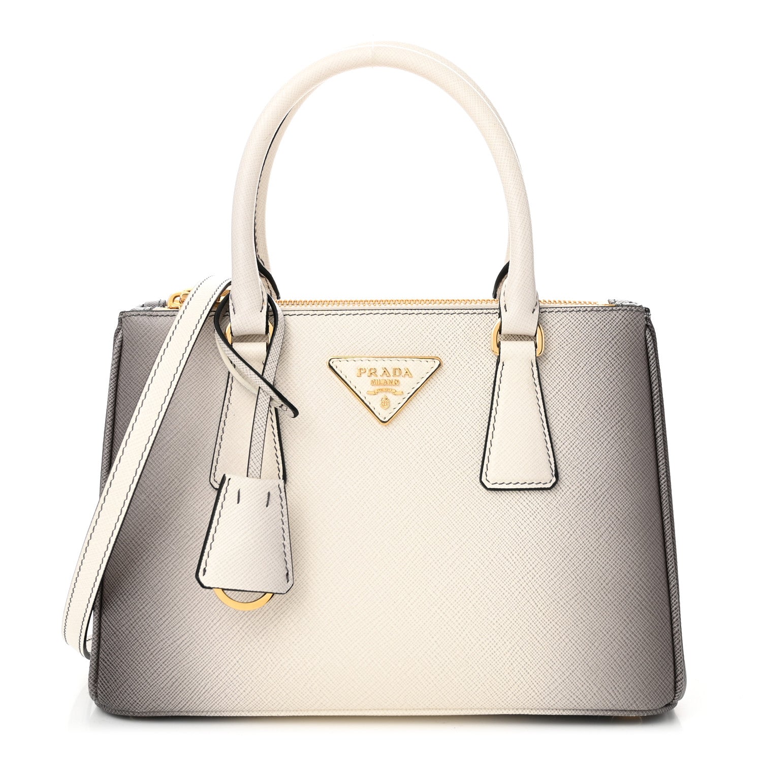 Prada Saffiano Lux Ombre Small Galleria Double Zip Tote Gradient White 1 of 11