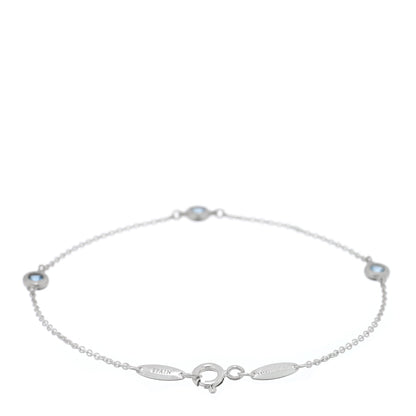 Tiffany Sterling Silver Aquamarine Elsa Peretti Color By The Yard 3 Station Bracelet 2 of 3