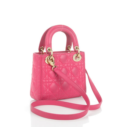 Christian Dior Lambskin Cannage Mini Lady Dior Fuchsia 3 of 7