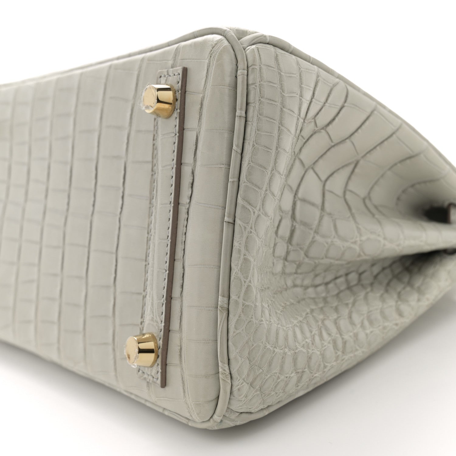 Hermes Matte Alligator Horseshoe Birkin 25 Gris Perle 10 of 11