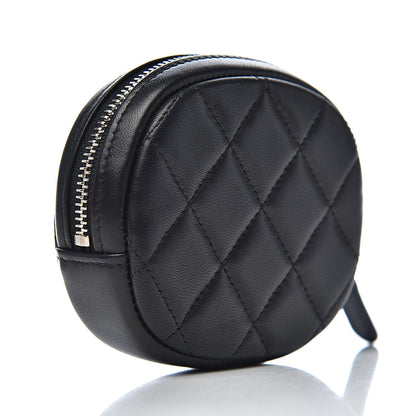 Chanel Lambskin Quilted Zip Around Classic Coin Purse Black 3 of 8