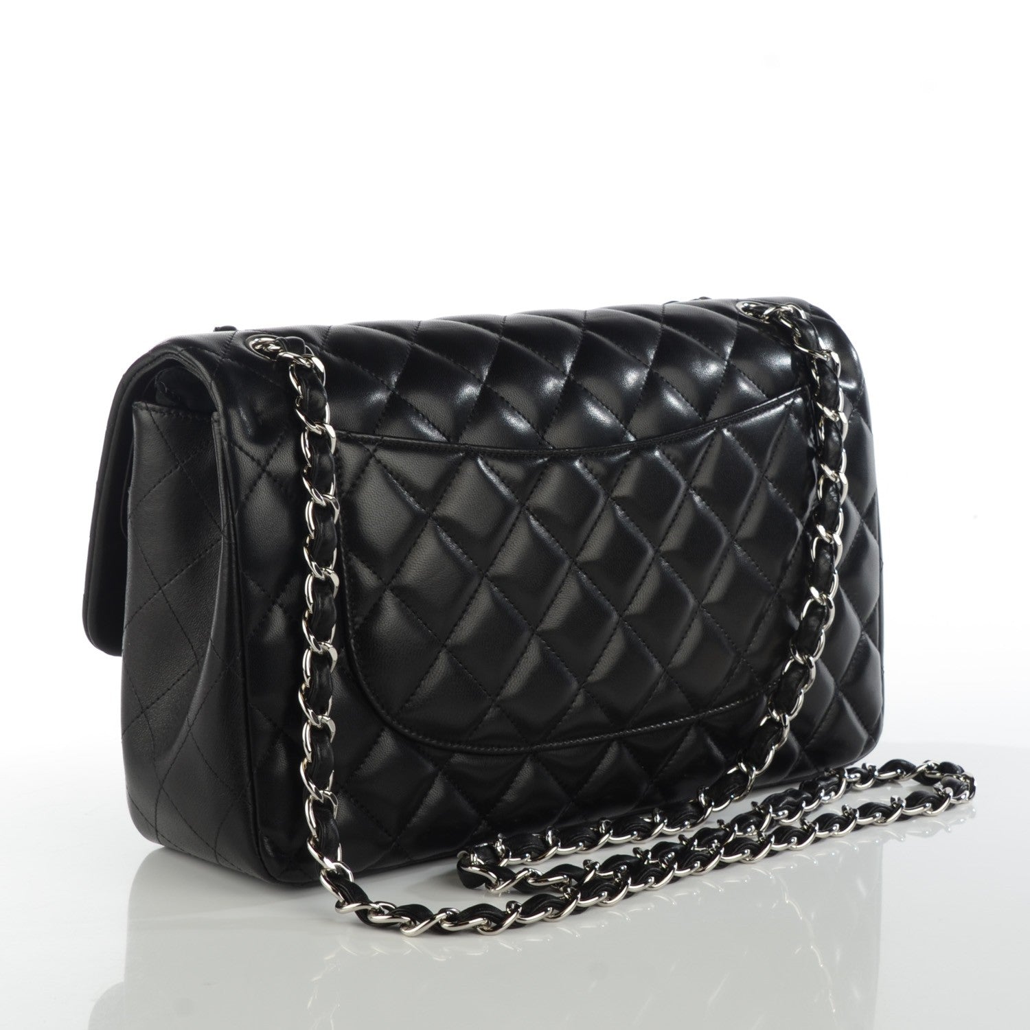 Chanel Lambskin Quilted Jumbo Double Flap Black 3 of 7