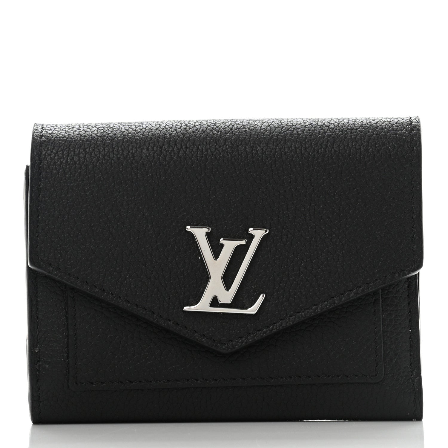 Louis Vuitton Soft Calfskin My Lockme Compact Wallet Black 1 of 8