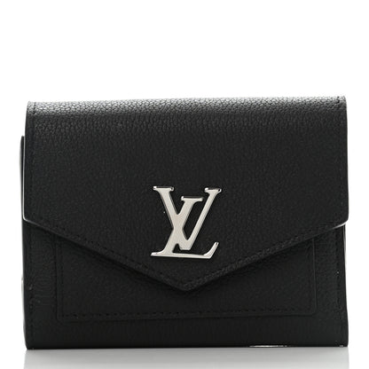 Louis Vuitton Soft Calfskin My Lockme Compact Wallet Black 1 of 8