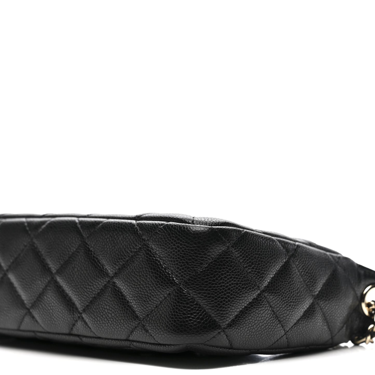 Caviar Quilted Purse With Chain Black