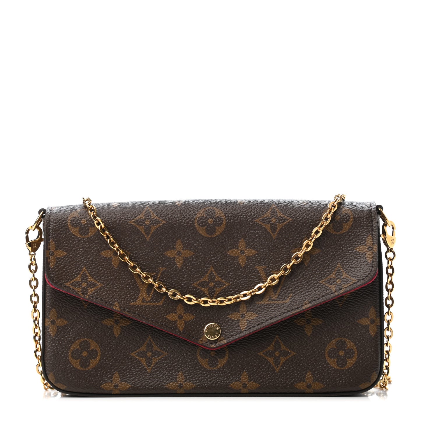 Monogram Pochette Felicie Chain Wallet Fuchsia