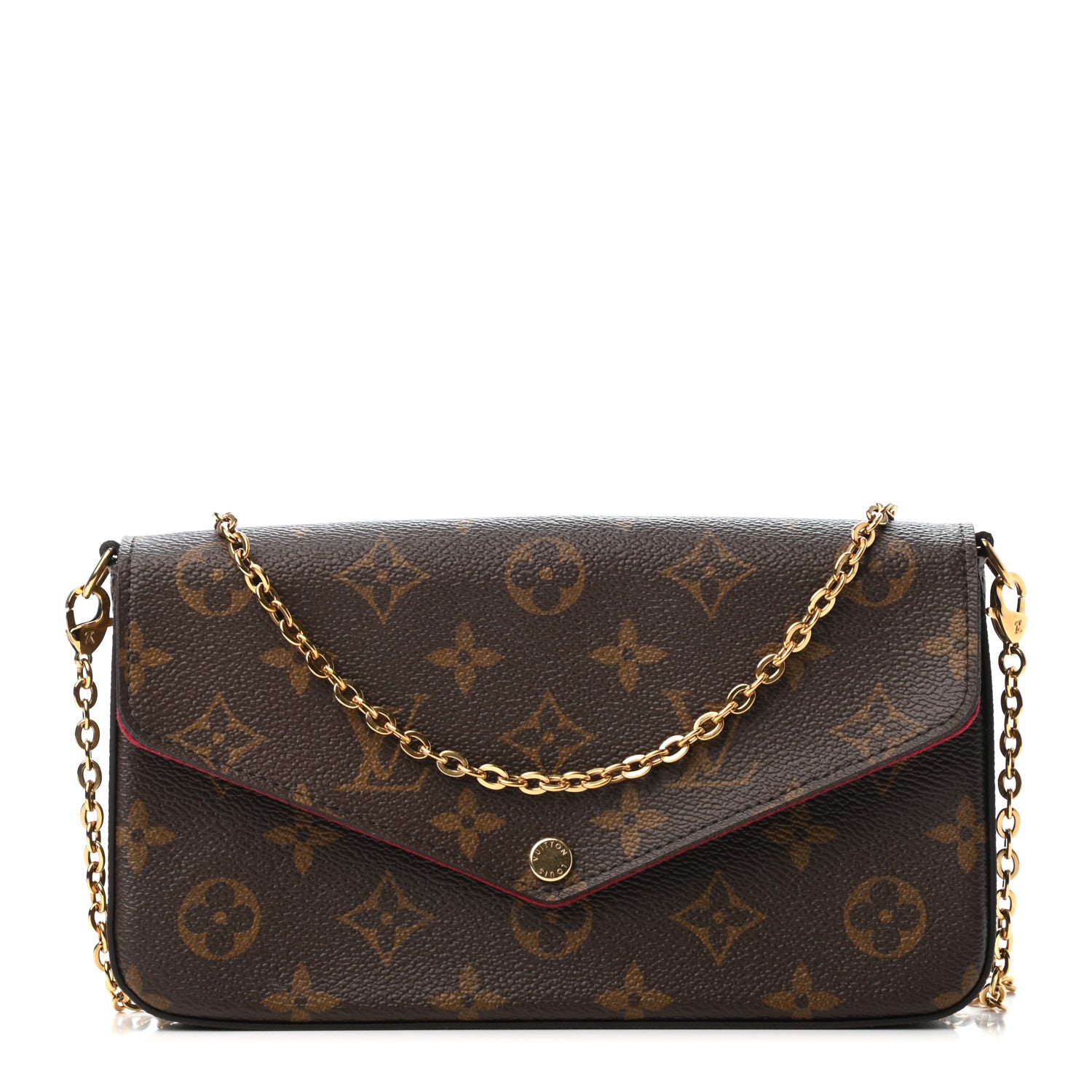 Louis Vuitton Monogram Pochette Felicie Chain Wallet Fuchsia 1 of 5