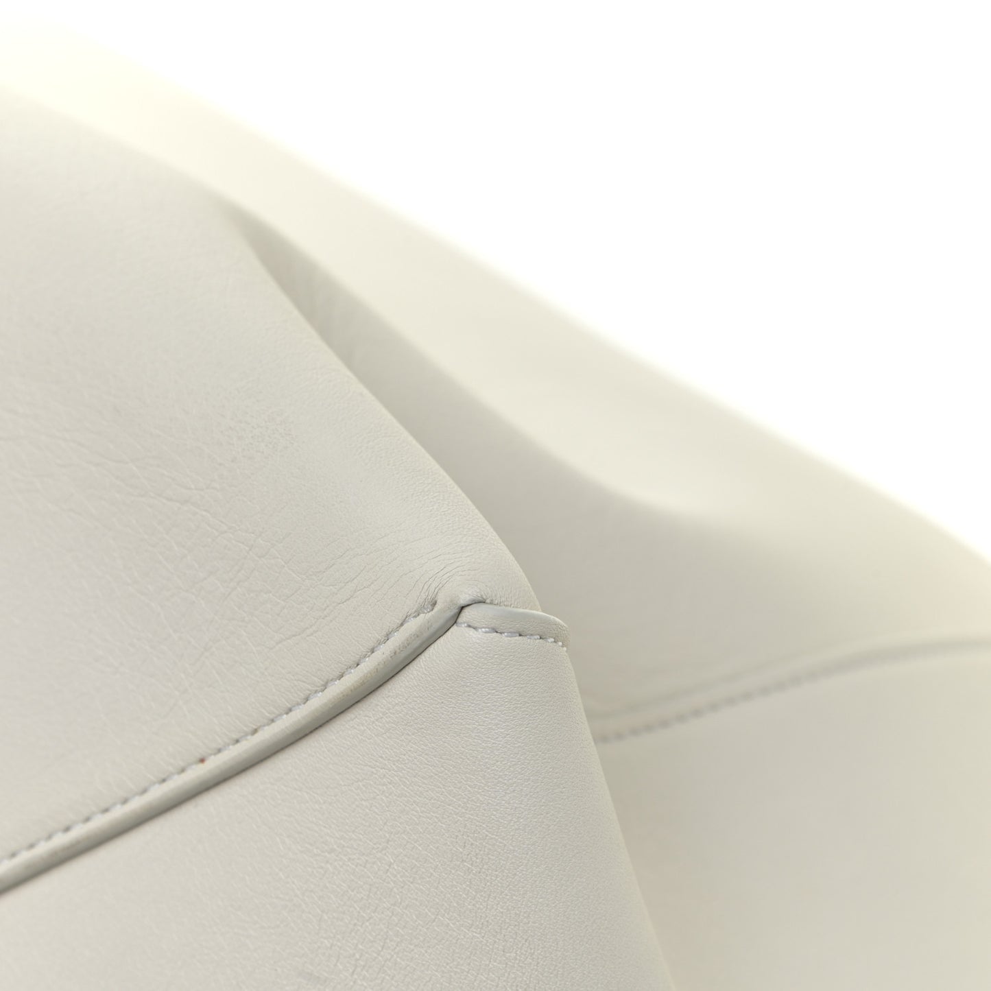 Calfskin Clasp Horizontal Cabas White