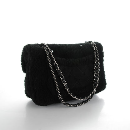 Chanel Shearling Lambskin Pearl Flap Black 3 of 8