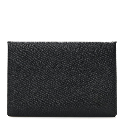 Hermes Epsom Calvi Card Case Black 1 of 9