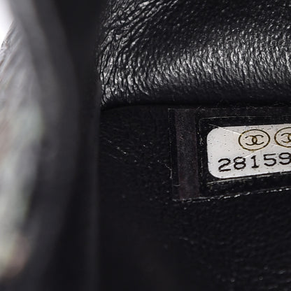 Chanel Calfskin Crocodile Embossed Graffiti 2.55 Mini Cocodile Reissue Flap Black Pink 7 of 13