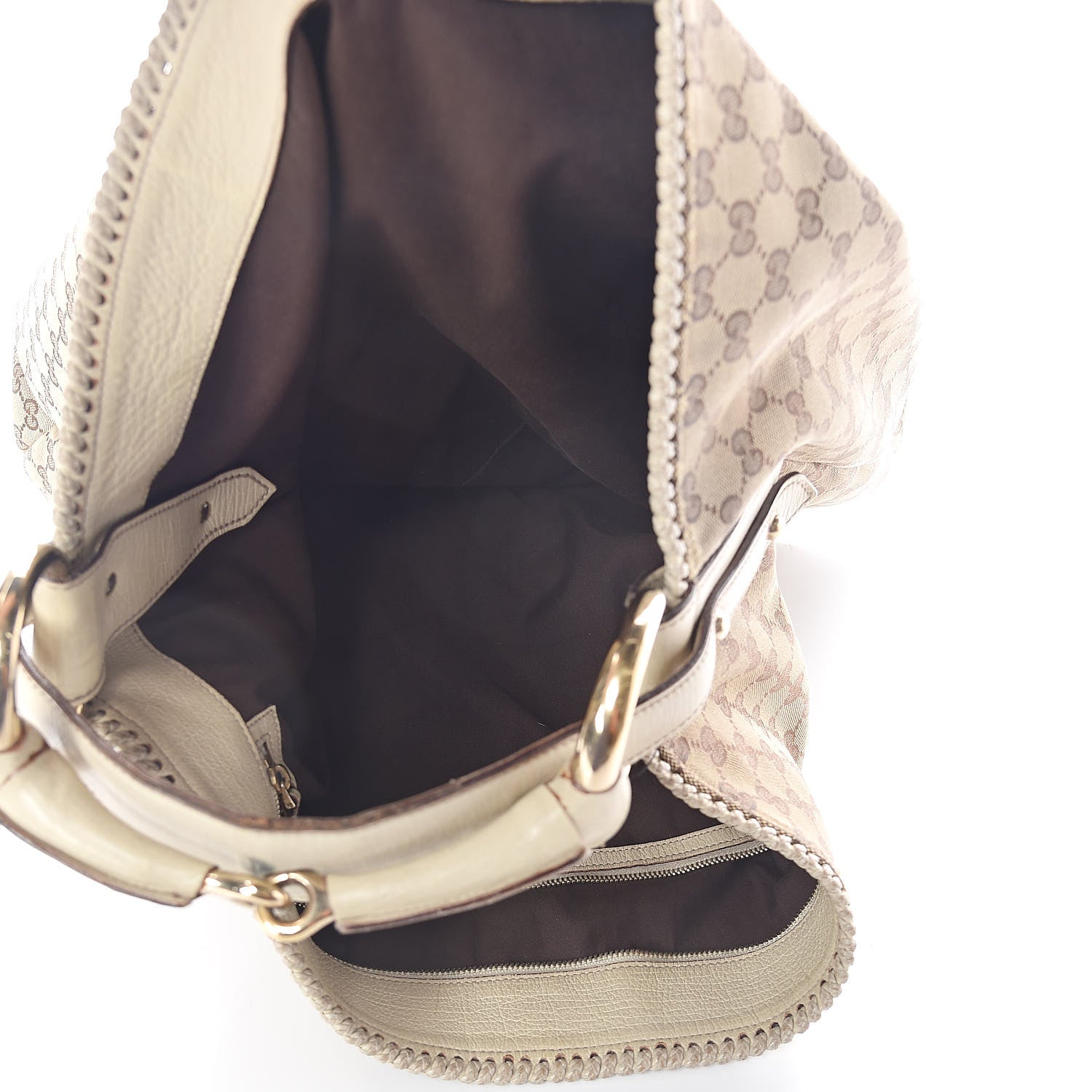 Gucci Monogram Large Horsebit Chain Hobo Off White 5 of 14