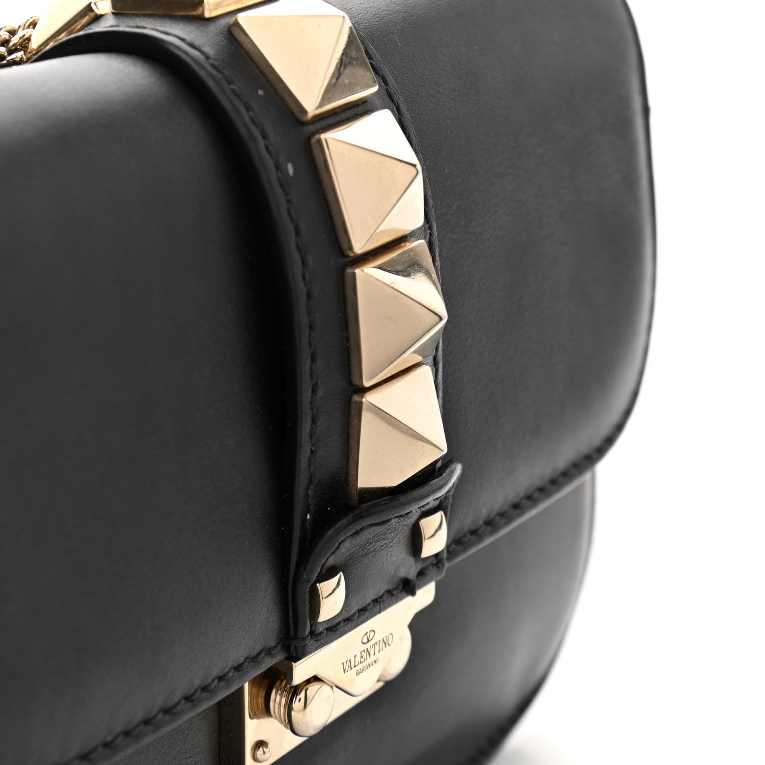 Valentino Garavani Vitello Small Glam Lock Rockstud Flap Black 10 of 15