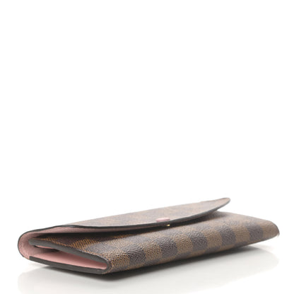 Louis Vuitton Damier Ebene Emilie Wallet Rose Ballerine 4 of 10