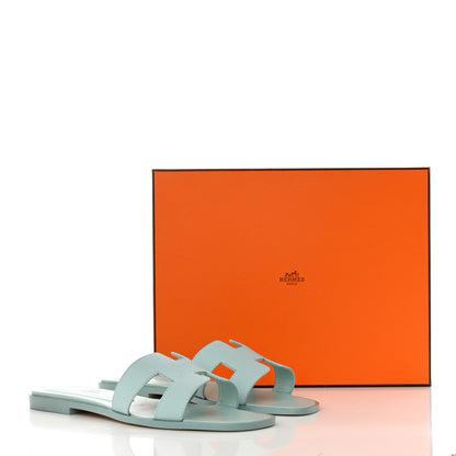 Hermes Epsom Oran Sandals 38 Vert Embrun 10 of 10