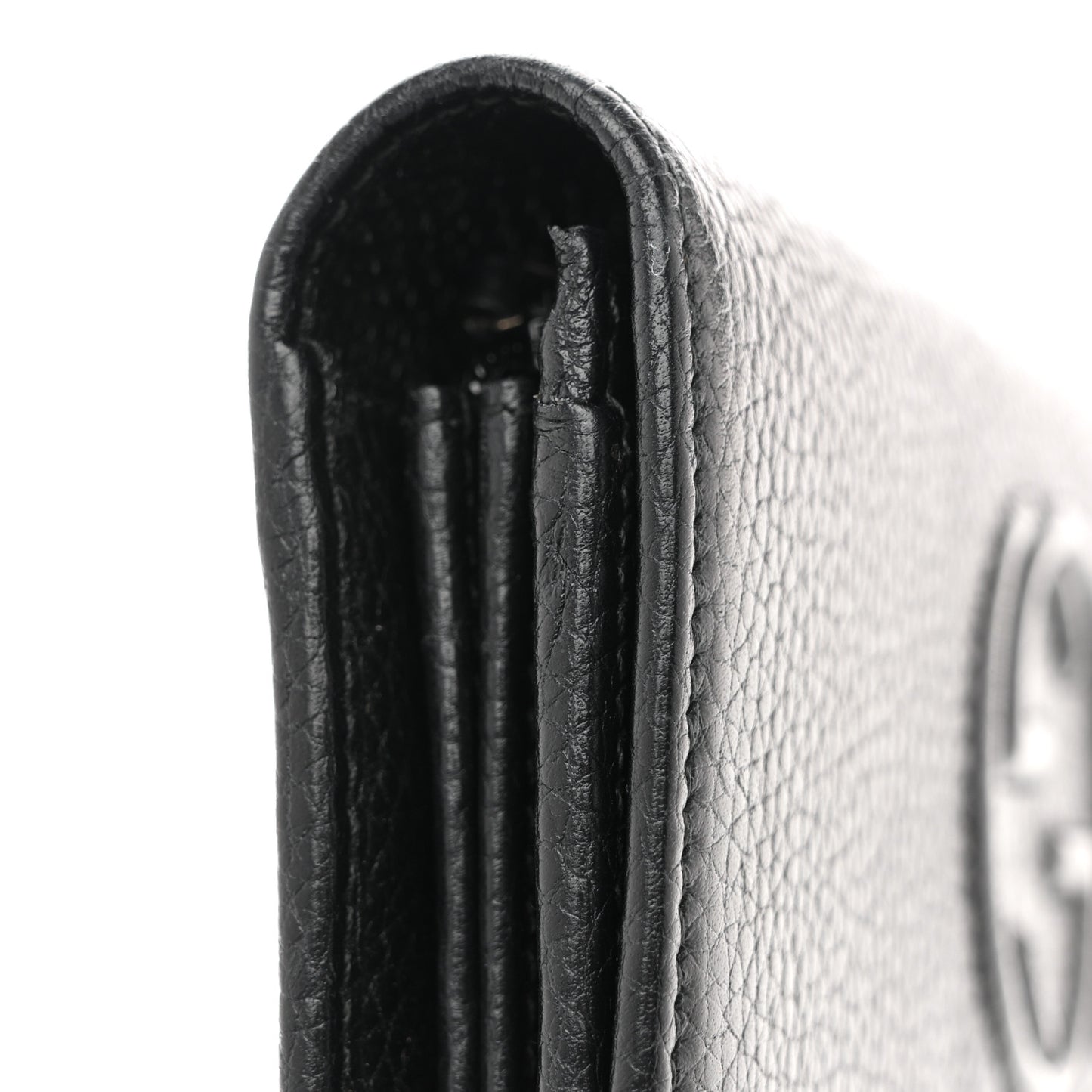 Pebbled Calfskin Large Soho Continental Wallet Black
