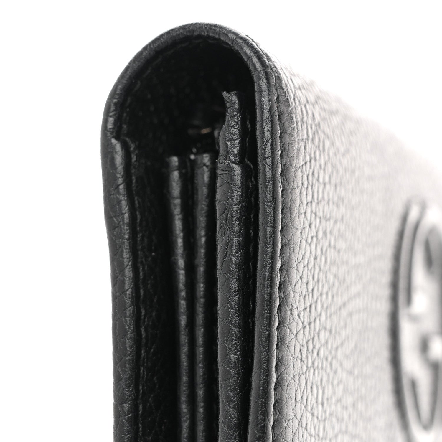 Gucci Pebbled Calfskin Large Soho Continental Wallet Black 8 of 11