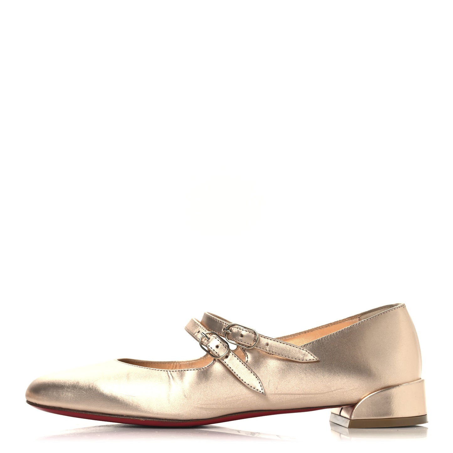 Calf Laminato Satin Sweet Jane Flats 36 Leche
