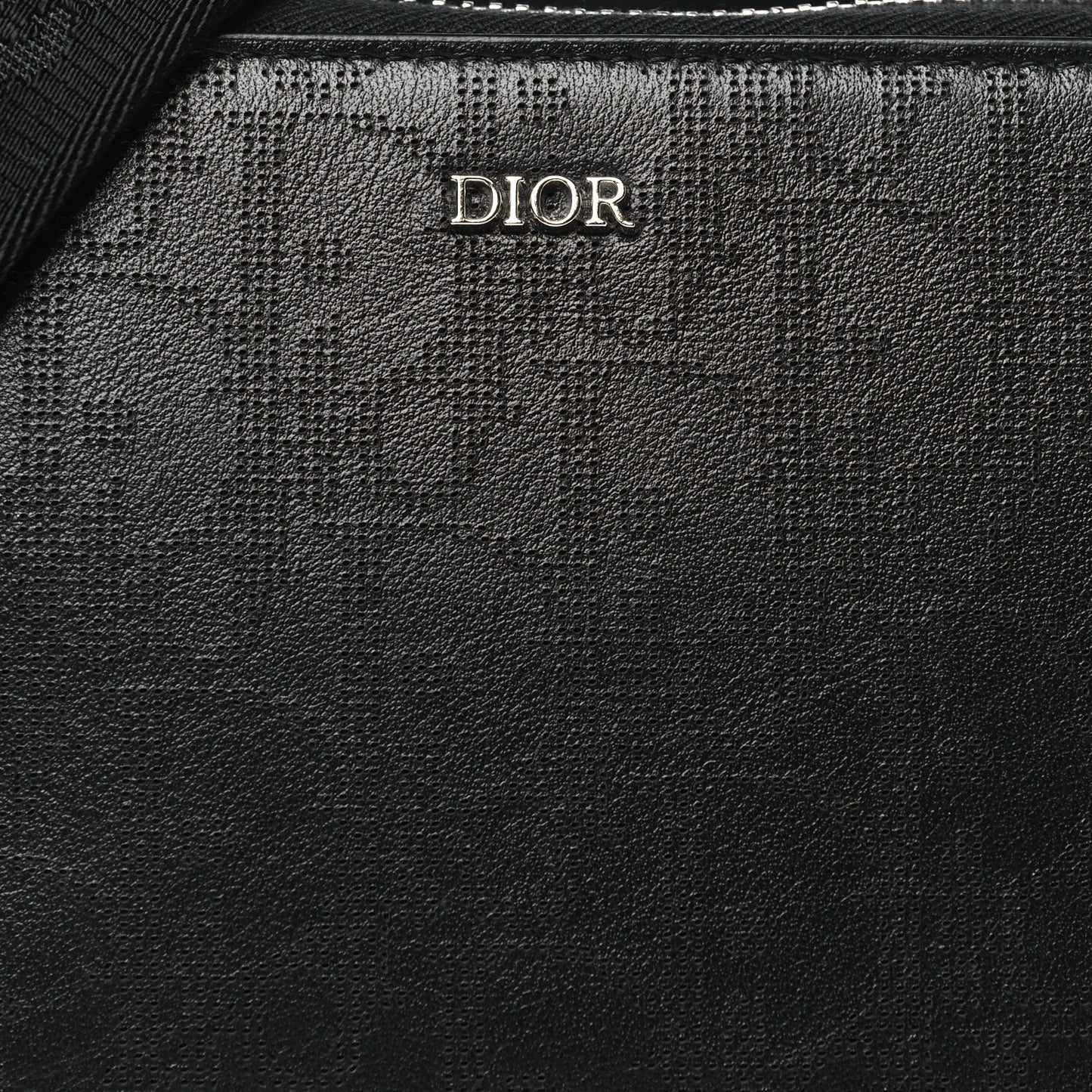 Calfskin Oblique Galaxy Perforated Messenger Black Multicolor