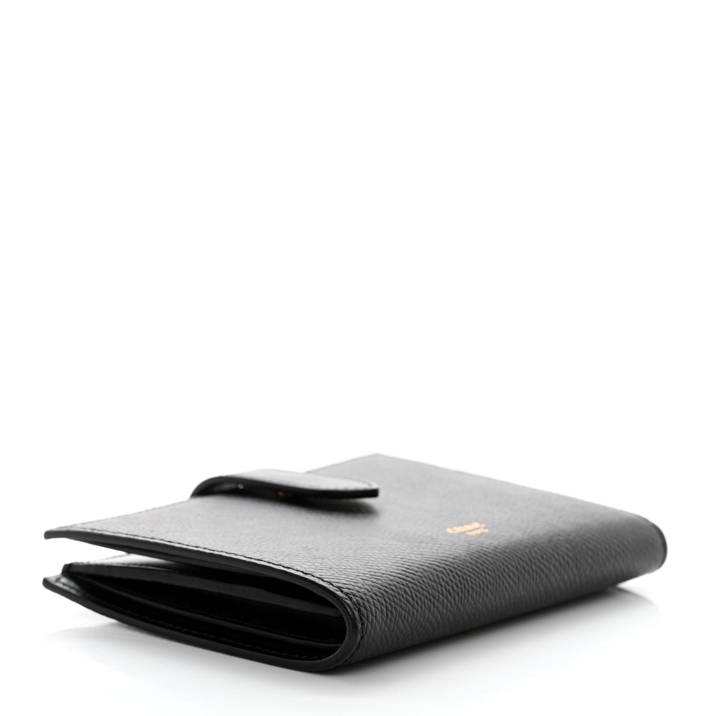 Grained Calfskin Medium Multifunction Strap Wallet Black