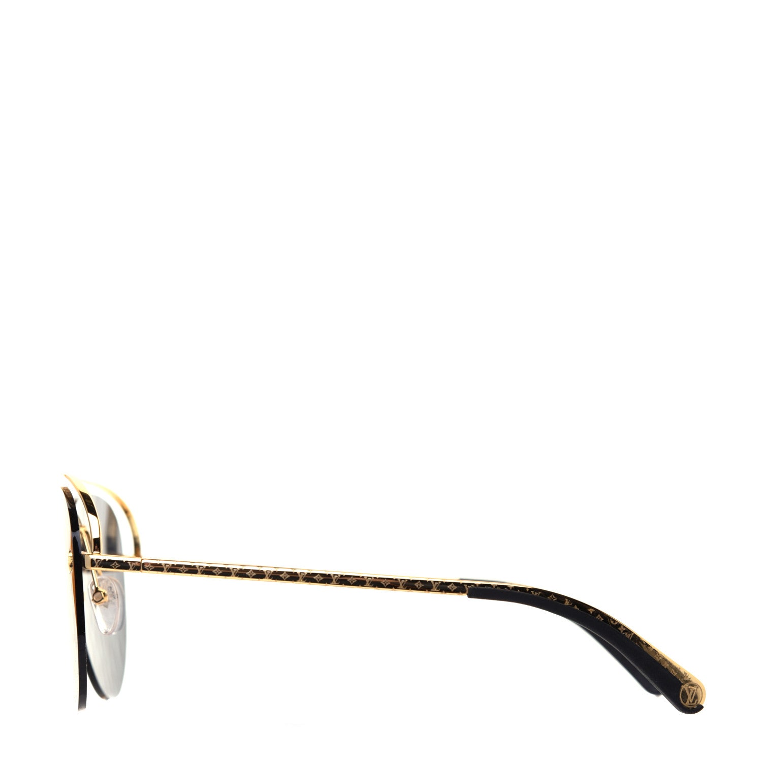 Louis Vuitton Metal Monogram Grease Sunglasses Z1172W Gold 3 of 8