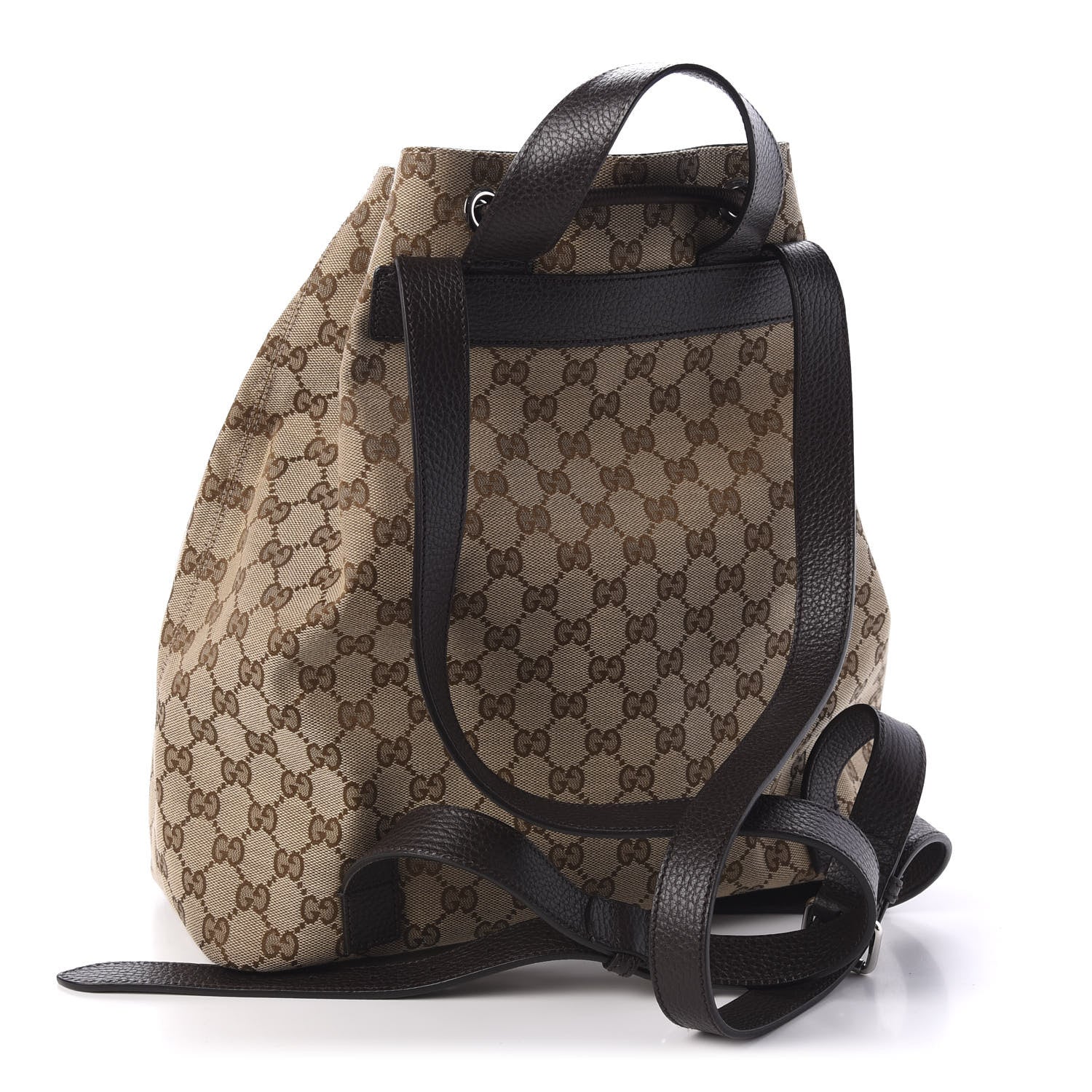 Gucci Monogram Dollar Calfskin O Drawstring Backpack Beige Ebony Testa di Moro Dark Chocolate 2 of 10