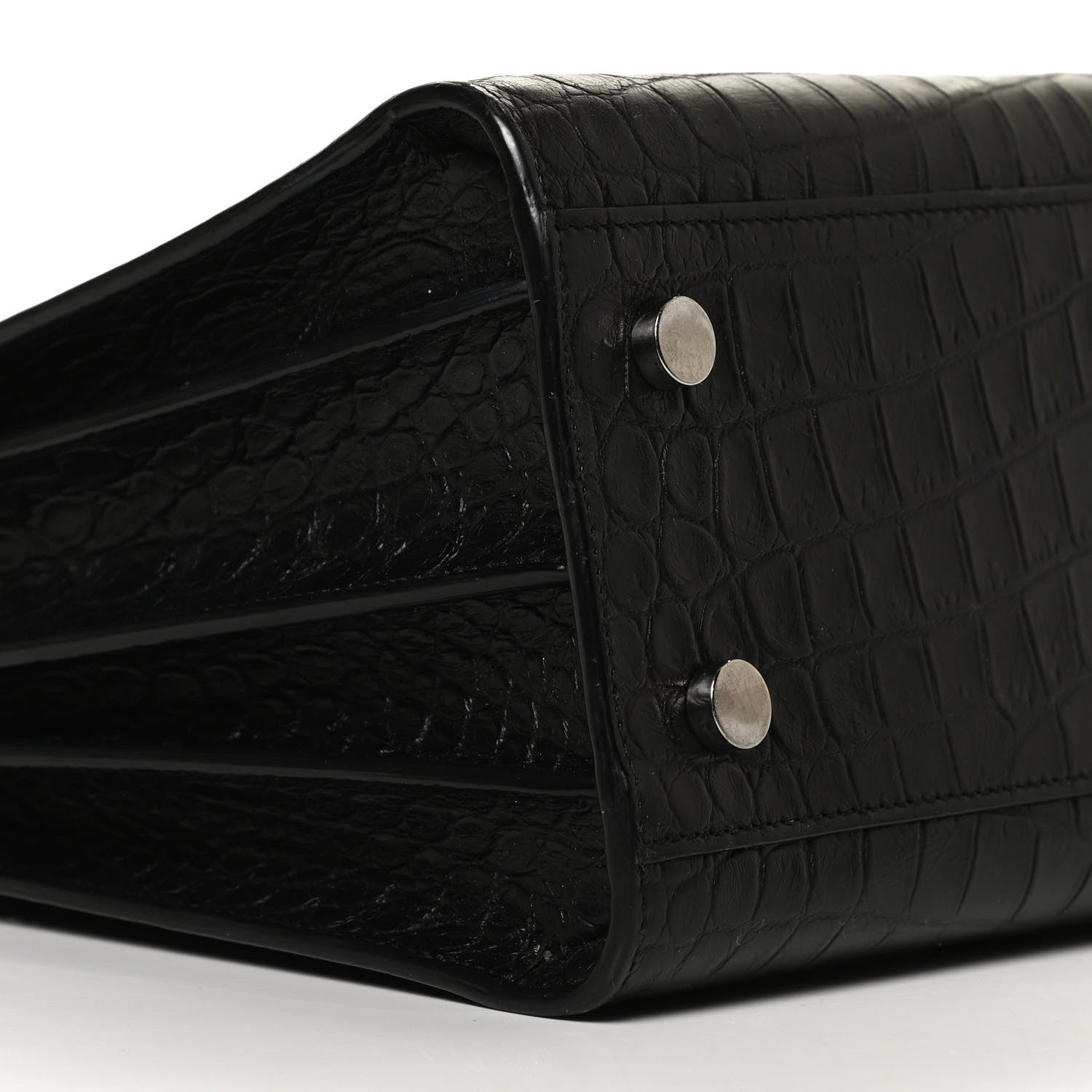 Saint Laurent Calfskin Crocodile Embossed Baby Sac De Jour Black 10 of 14