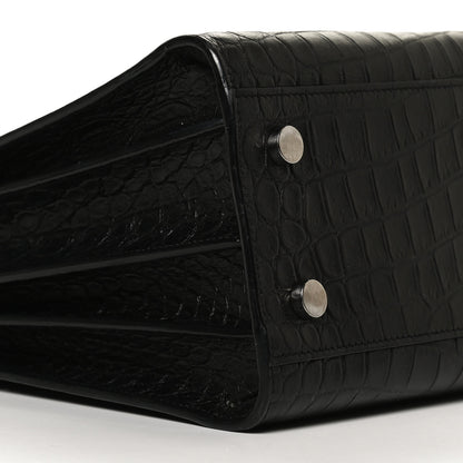 Saint Laurent Calfskin Crocodile Embossed Baby Sac De Jour Black 10 of 14