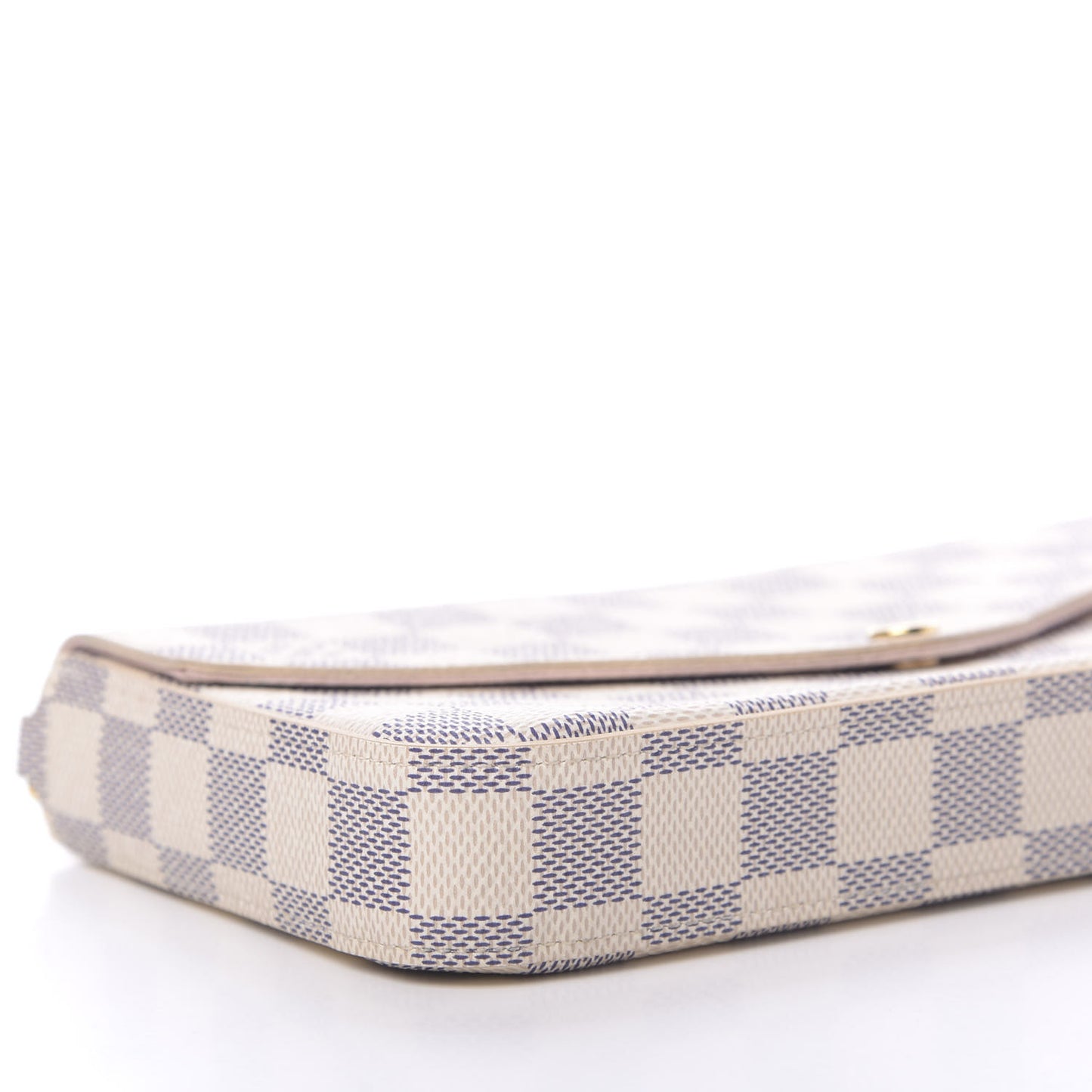 Damier Azur Pochette Felicie Chain Wallet Rose Ballerine