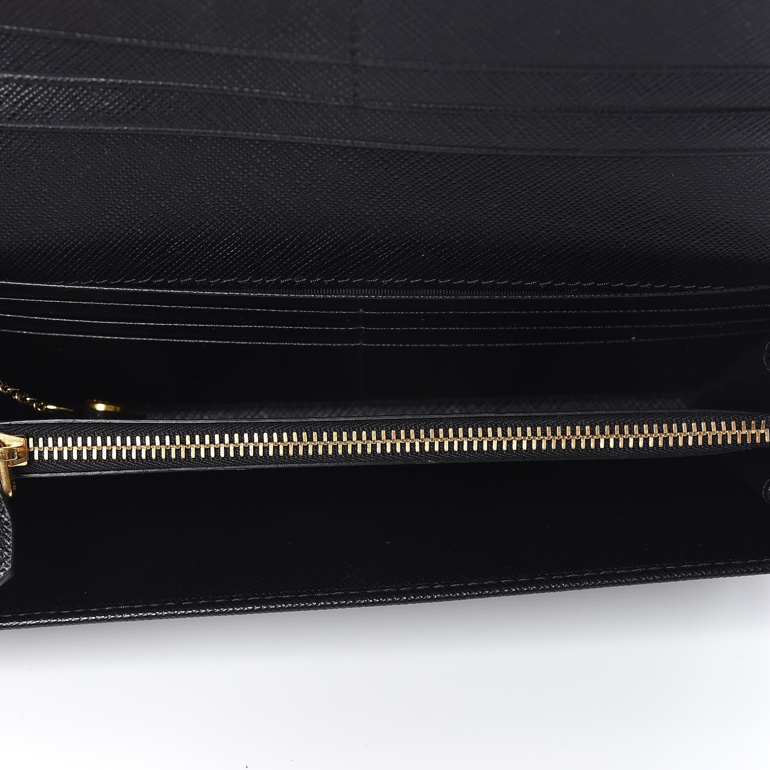 Prada Saffiano Metal Continental Flap Wallet Black 6 of 8